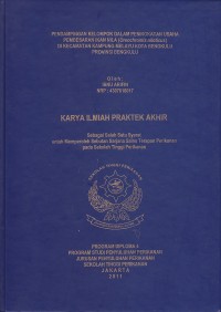 Pendampingan kelompok dalam peningkatan usaha pembesran ikan nila (oreochromis niloticus) dikecamatan kampung melayu kota bengkulu provinsi bengkulu