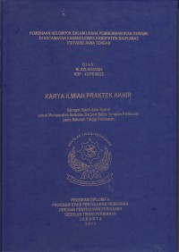 Pembinaan kelompok dalam usaha pembenihan ikan gurame dikecamatan karanglewas kabupaten banyumas provinsi jawa tengah