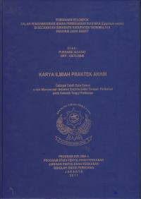 Pembinaan kelompok dalam pengembangan ikan mas (cyprinus carpio)  dikecamatan sukaratu kabupaten tasikmalaya provinsi jawa barat