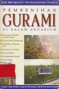 Pembenihan gurami  di dalam akuarium