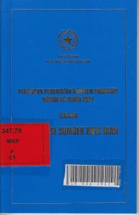 Peraturan Pemerintah republik Indonesia tentang konservasi sumber daya ikan