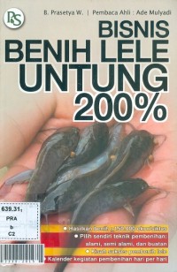 Bisnis benih lele untung 200%