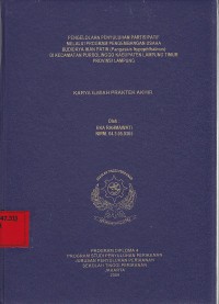 Pengelolaan Penyuluhan Partisipatif Melalui Program Pengembangan Usaha Budidaya Ikan Patin di Kec.Purboloinggo Kab. Lampung Timur Prop. Lampung