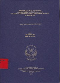 Pembinaan Kelompok dalam Usaha Budidaya Rumput Laut di Kec. Seram Barat Kab. Seram Bagian Barat Prop. Maluku