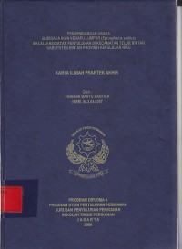 Pengembangan usaha Budidaya Ikan Kerapu Lumpur Melalui Kegiatan Penyuluhan di Kec. Teluk Bintan Kab. Bintan Prop. Kepulauan Riu