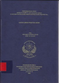 Pengembangan Usaha Budidaya Rumput Laut di Kec. Buleleng Kab. Buleleng Prop. Bali