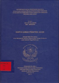 Intensifikasi usaha pembesaran ikan nila (oreochromis niloticus) melalui kegiatan penyuluhan perikanan di kecamatan sumedang utara kabupaten sumedang provinsi jawa barat