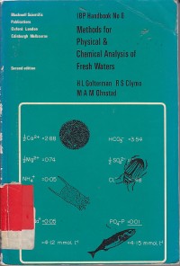 Methods for Physical and Chemical Analysis of Fresh Waters