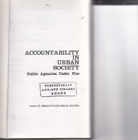 Accountability in urban society : Public agencies under fire / Scott Greer; Ronald D. Hedlund; James L. Gibson