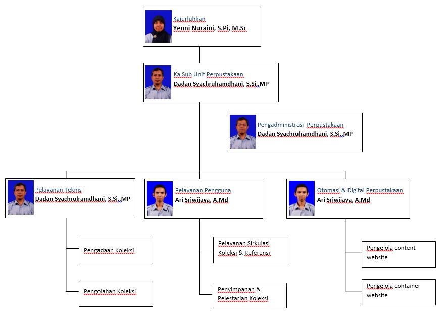 Struktur organisasi perpustakaan STP Jurluhkan Bogor